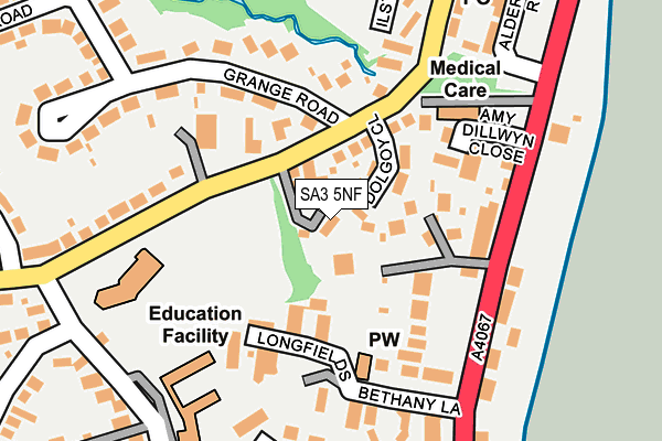 SA3 5NF map - OS OpenMap – Local (Ordnance Survey)