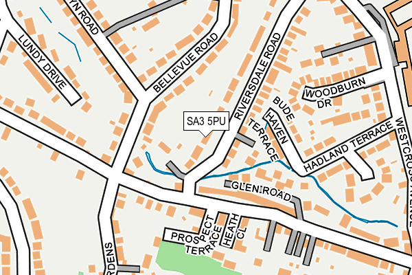 SA3 5PU map - OS OpenMap – Local (Ordnance Survey)