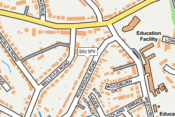 SA3 5PX map - OS OpenMap – Local (Ordnance Survey)