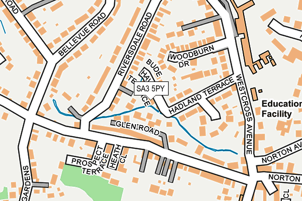 SA3 5PY map - OS OpenMap – Local (Ordnance Survey)