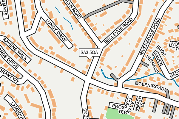 SA3 5QA map - OS OpenMap – Local (Ordnance Survey)