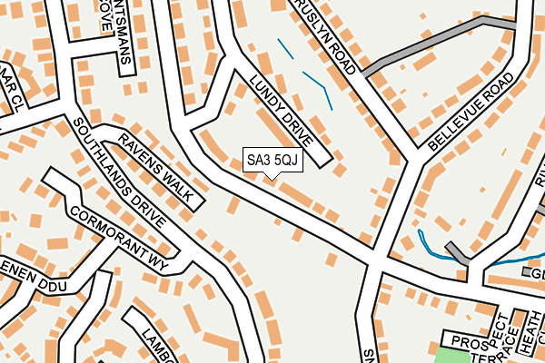 SA3 5QJ map - OS OpenMap – Local (Ordnance Survey)