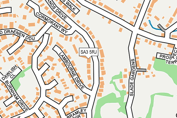 SA3 5RJ map - OS OpenMap – Local (Ordnance Survey)