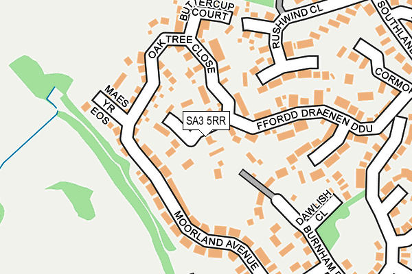 SA3 5RR map - OS OpenMap – Local (Ordnance Survey)