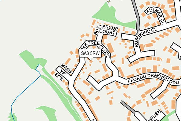 SA3 5RW map - OS OpenMap – Local (Ordnance Survey)