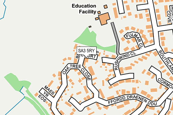 SA3 5RY map - OS OpenMap – Local (Ordnance Survey)