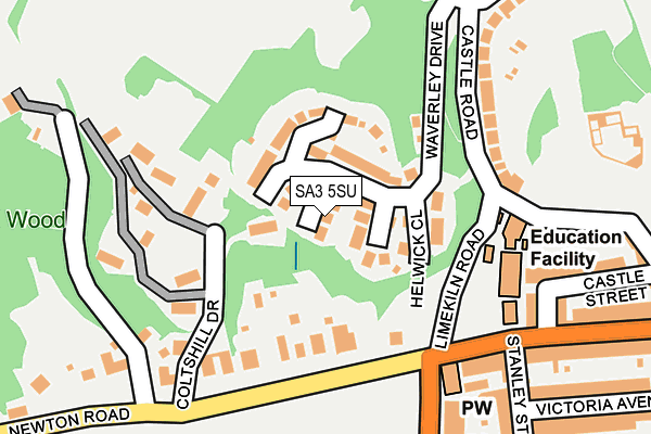 SA3 5SU map - OS OpenMap – Local (Ordnance Survey)