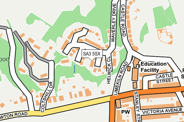 SA3 5SX map - OS OpenMap – Local (Ordnance Survey)