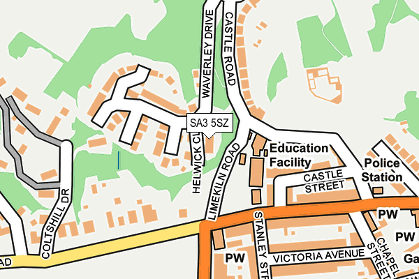SA3 5SZ map - OS OpenMap – Local (Ordnance Survey)