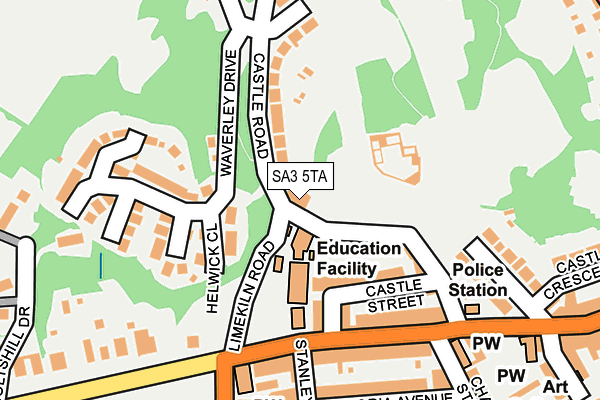 SA3 5TA map - OS OpenMap – Local (Ordnance Survey)