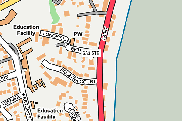 SA3 5TB map - OS OpenMap – Local (Ordnance Survey)