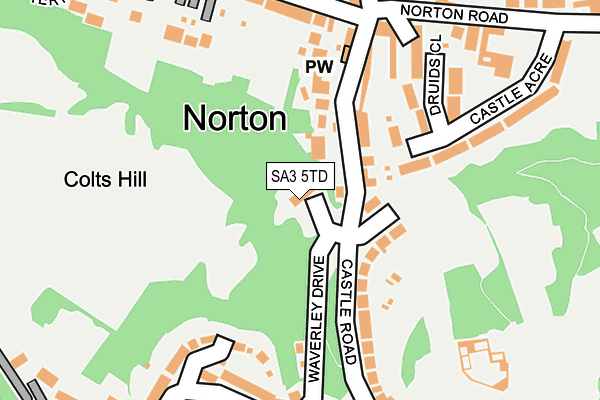 SA3 5TD map - OS OpenMap – Local (Ordnance Survey)