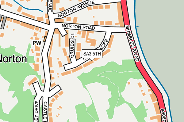 SA3 5TH map - OS OpenMap – Local (Ordnance Survey)