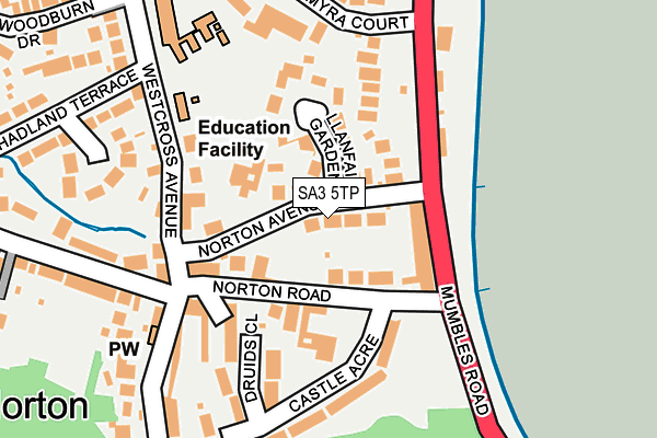 SA3 5TP map - OS OpenMap – Local (Ordnance Survey)