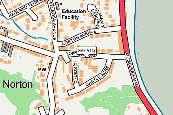 SA3 5TQ map - OS OpenMap – Local (Ordnance Survey)