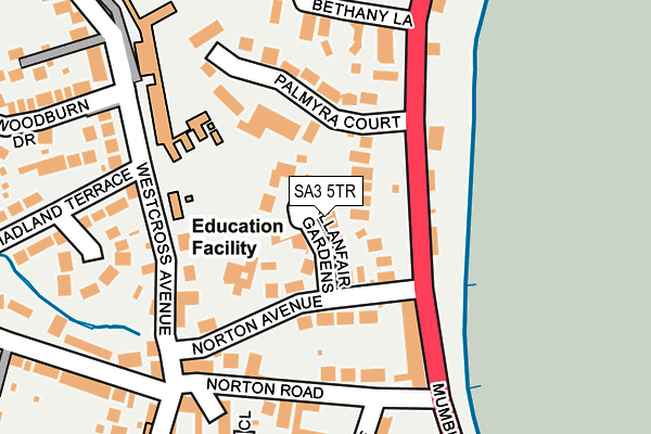 SA3 5TR map - OS OpenMap – Local (Ordnance Survey)