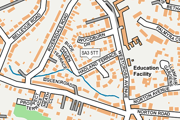 SA3 5TT map - OS OpenMap – Local (Ordnance Survey)