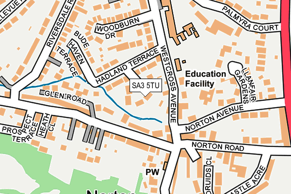 SA3 5TU map - OS OpenMap – Local (Ordnance Survey)