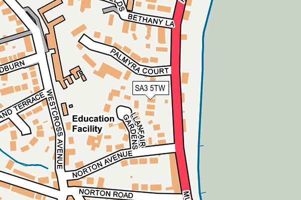 SA3 5TW map - OS OpenMap – Local (Ordnance Survey)