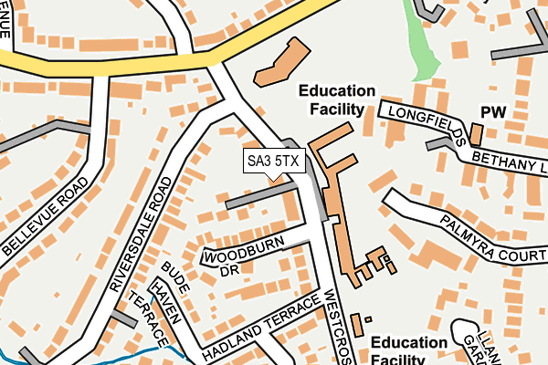 SA3 5TX map - OS OpenMap – Local (Ordnance Survey)