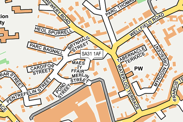 SA31 1AF map - OS OpenMap – Local (Ordnance Survey)