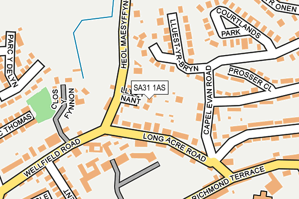 SA31 1AS map - OS OpenMap – Local (Ordnance Survey)