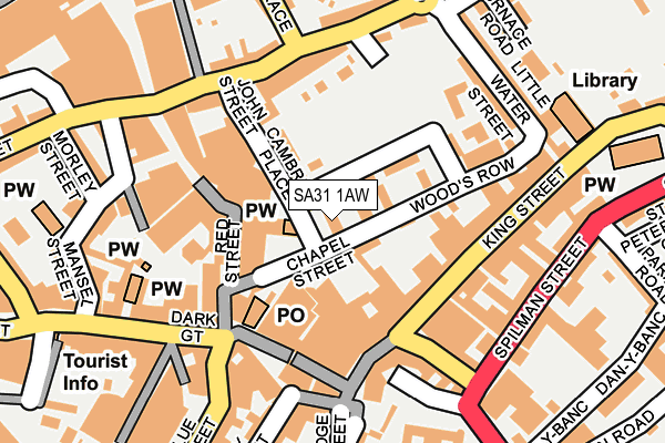 SA31 1AW map - OS OpenMap – Local (Ordnance Survey)