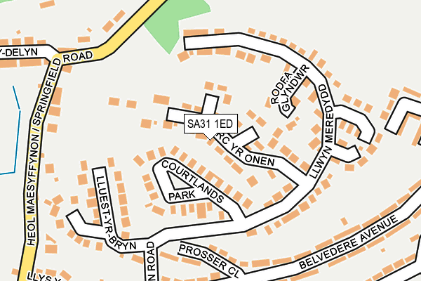 SA31 1ED map - OS OpenMap – Local (Ordnance Survey)