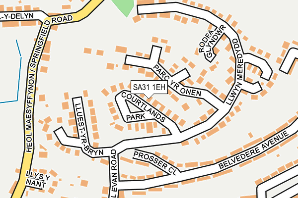 SA31 1EH map - OS OpenMap – Local (Ordnance Survey)