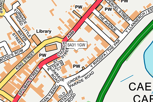 SA31 1GW map - OS OpenMap – Local (Ordnance Survey)