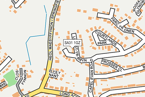 SA31 1GZ map - OS OpenMap – Local (Ordnance Survey)