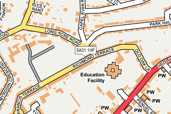SA31 1HF map - OS OpenMap – Local (Ordnance Survey)