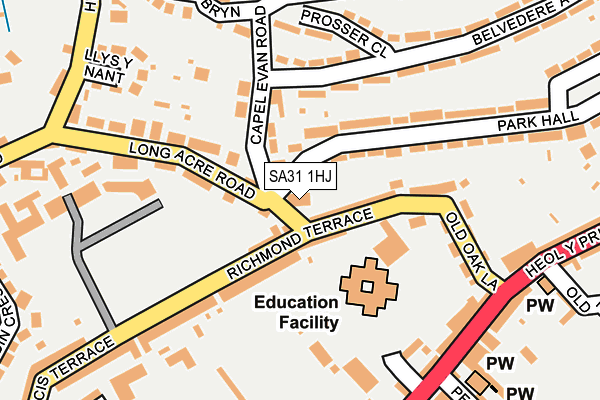 SA31 1HJ map - OS OpenMap – Local (Ordnance Survey)