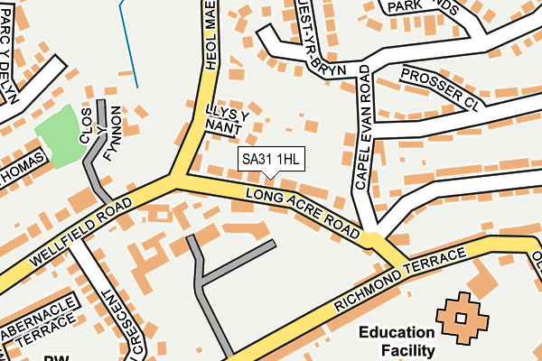 SA31 1HL map - OS OpenMap – Local (Ordnance Survey)