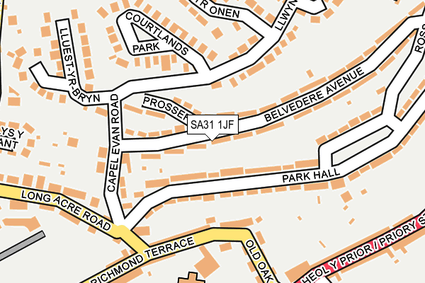 SA31 1JF map - OS OpenMap – Local (Ordnance Survey)