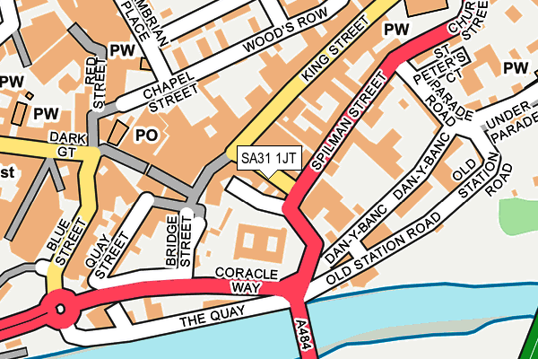 SA31 1JT map - OS OpenMap – Local (Ordnance Survey)