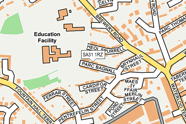 SA31 1RZ map - OS OpenMap – Local (Ordnance Survey)