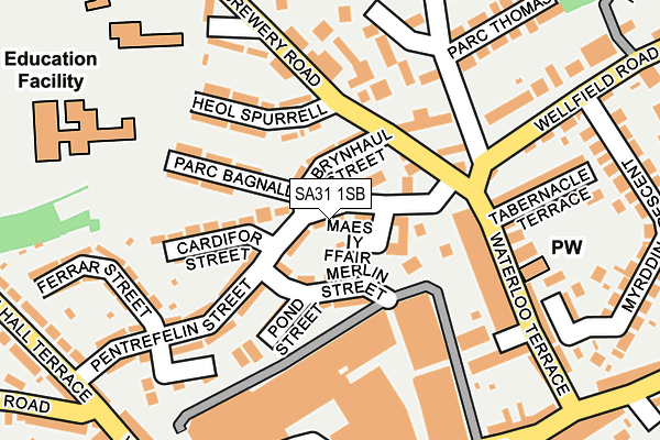 SA31 1SB map - OS OpenMap – Local (Ordnance Survey)