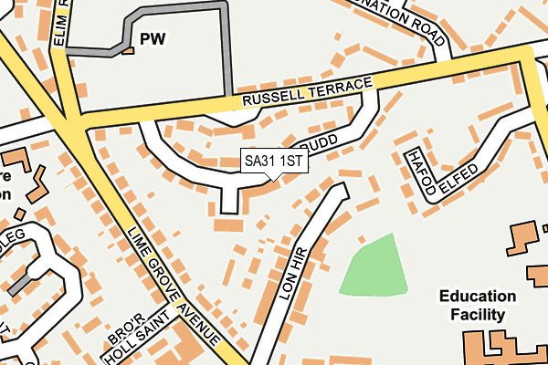 SA31 1ST map - OS OpenMap – Local (Ordnance Survey)