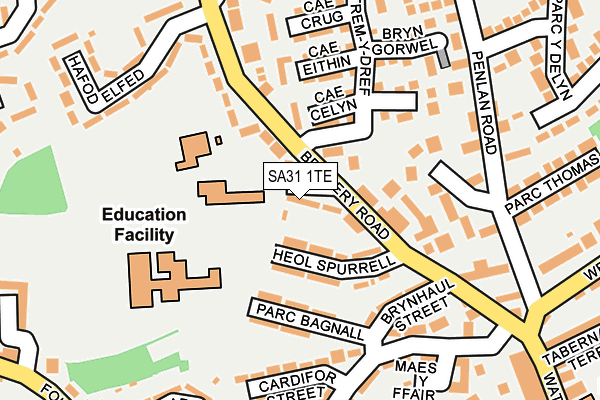 SA31 1TE map - OS OpenMap – Local (Ordnance Survey)