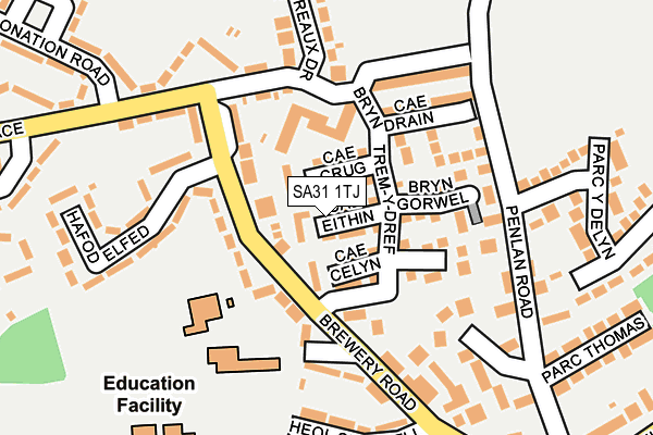 SA31 1TJ map - OS OpenMap – Local (Ordnance Survey)