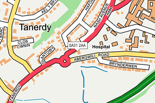 SA31 2AA map - OS OpenMap – Local (Ordnance Survey)