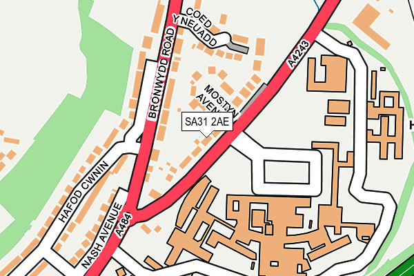 SA31 2AE map - OS OpenMap – Local (Ordnance Survey)