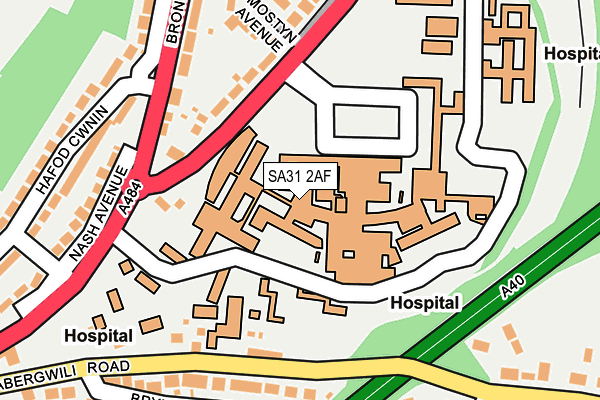 SA31 2AF map - OS OpenMap – Local (Ordnance Survey)