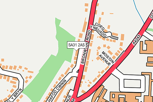 SA31 2AS map - OS OpenMap – Local (Ordnance Survey)
