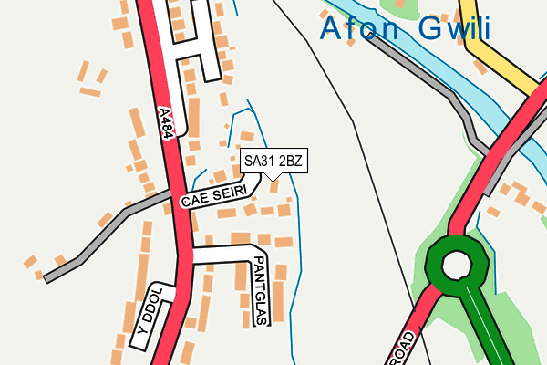 SA31 2BZ map - OS OpenMap – Local (Ordnance Survey)