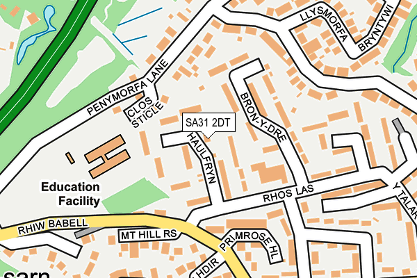 SA31 2DT map - OS OpenMap – Local (Ordnance Survey)