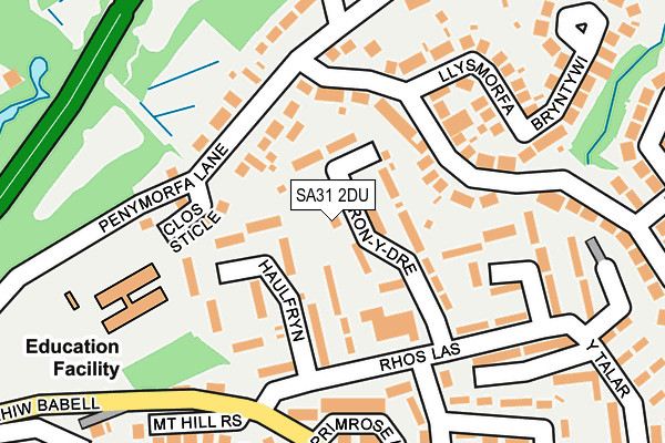 SA31 2DU map - OS OpenMap – Local (Ordnance Survey)