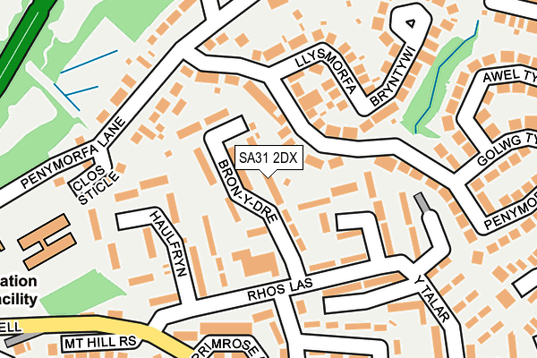 SA31 2DX map - OS OpenMap – Local (Ordnance Survey)