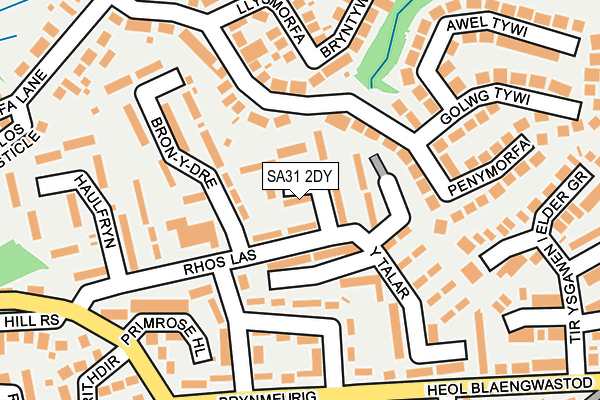 SA31 2DY map - OS OpenMap – Local (Ordnance Survey)